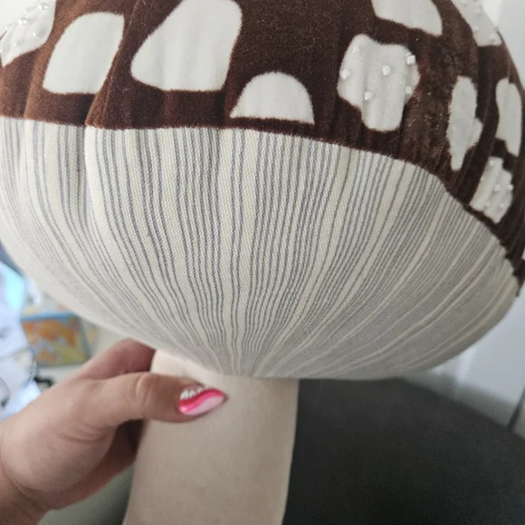 Mushroom Shaped Pillow - Brown and White - Picture 4 of 9